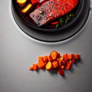 AI Driven Recipes Spicy Nordic Salmon with Roasted Root Vegetables and Lingonberry Sauce (2)